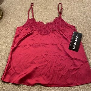 JUST ONE Lace Trim Tank Top Size Large